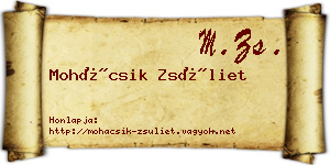 Mohácsik Zsüliet névjegykártya